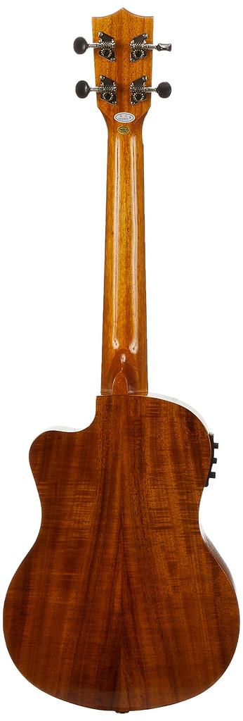 S.Yairi YU-T-01KE Electric Ukulele with Preamp, Tenor Size, Koa Wood, Geared Tuners, and Gig Bag Included