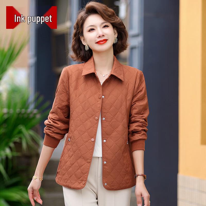 

Mid-Age Women s Casual Lapel Spring Jacket 4XL