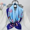 Eleganter Satin-Seidendruck-Schal für Damen - Vielseitiges Frühlings-/Herbst-Nacken- und Kopfaccessoire mit Sonnenschutz