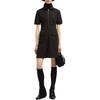 Moncler Solid Color Slim Fit Stand Collar Zipper Short Sleeve Dress Women dresses Black J20938I0000889ALE999