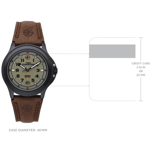 Timex Mens Expedition Brown Leather Strap Watch