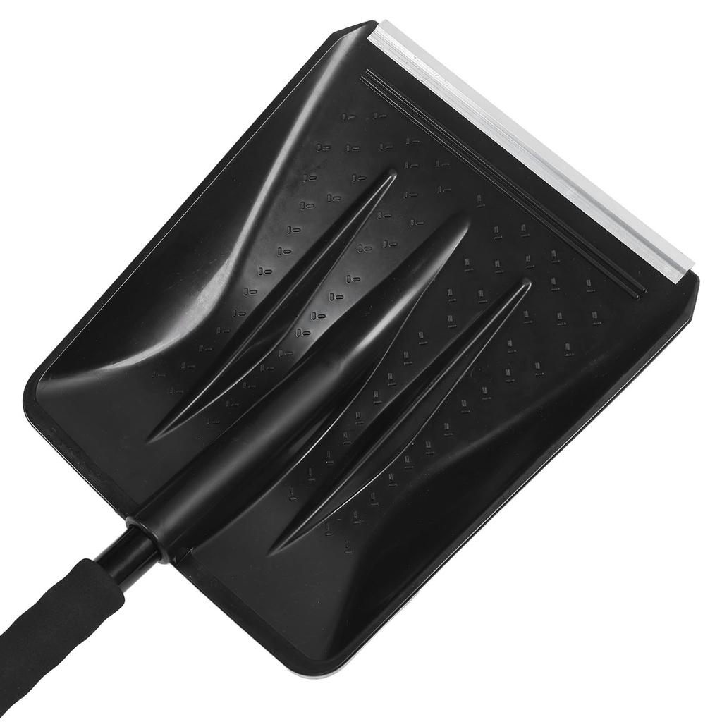 Zestaw 3 w 1 do odśnieżania Przenośna składana łopata do śniegu ze skrobaczką do lodu i szczotką do ogrodu, na kemping, do samochodu Czarny