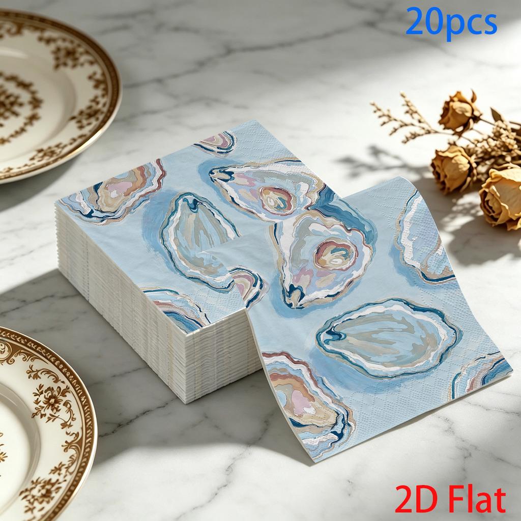 20pcs Disposable Napkins with Crab, Abalone, Seafood Pattern Print for Wedding,Parties,and Daily Use for Thanksgiving Fall Christmas Table Decoration