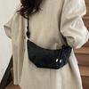 Literary small fresh simple pu solid color women's dumpling bag 25 spring new casual versatile women's shoulder messenger bag
