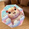 1PC Hamster Clouds Automatic Open/Close Umbrella with Windproof, 8-Rib Sturdy Canopy, Durable Ribs, Fashionable Design, Outdoor Accessory, Fun Prin, H