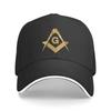 Personalisierte Goldene Freimaurer Logo Baseballkappe Sonnenschutz Herren Damen Verstellbar Freimaurer Mason Papa Hut Frühling