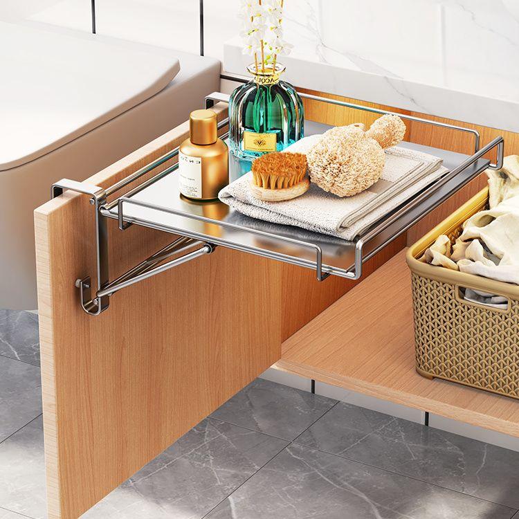 Stainless Steel Foldable Countertop Storage Rack, Space-saving, Can Be Used To Extend The Countertop In Bathrooms and Kitchens
