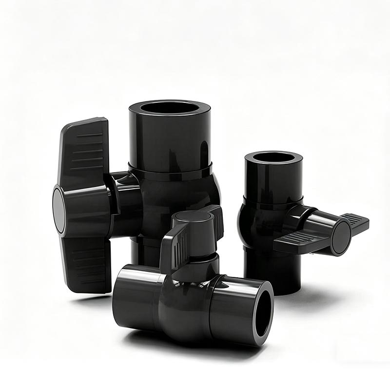 Black PVC Ball Valve Water Switch Aquarium Fish Tank Water Pipe Valve 20/25/32mm Tube Switch Water Flow Controller Accessories