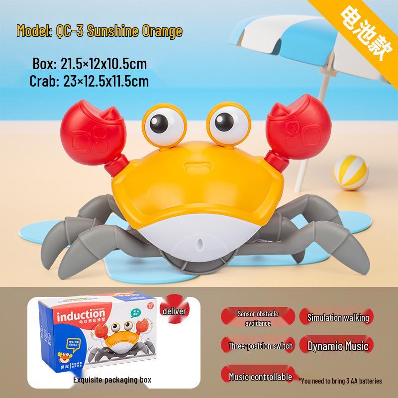 Electric Induction Crab Toy for Kids: Crawling and Obstacle-Avoiding Play