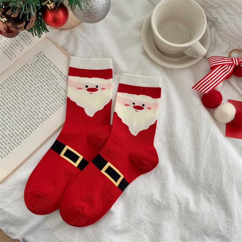 

Women s Christmas Mid-Calf Cotton Socks - Festive Autumn/Winter Style One Size