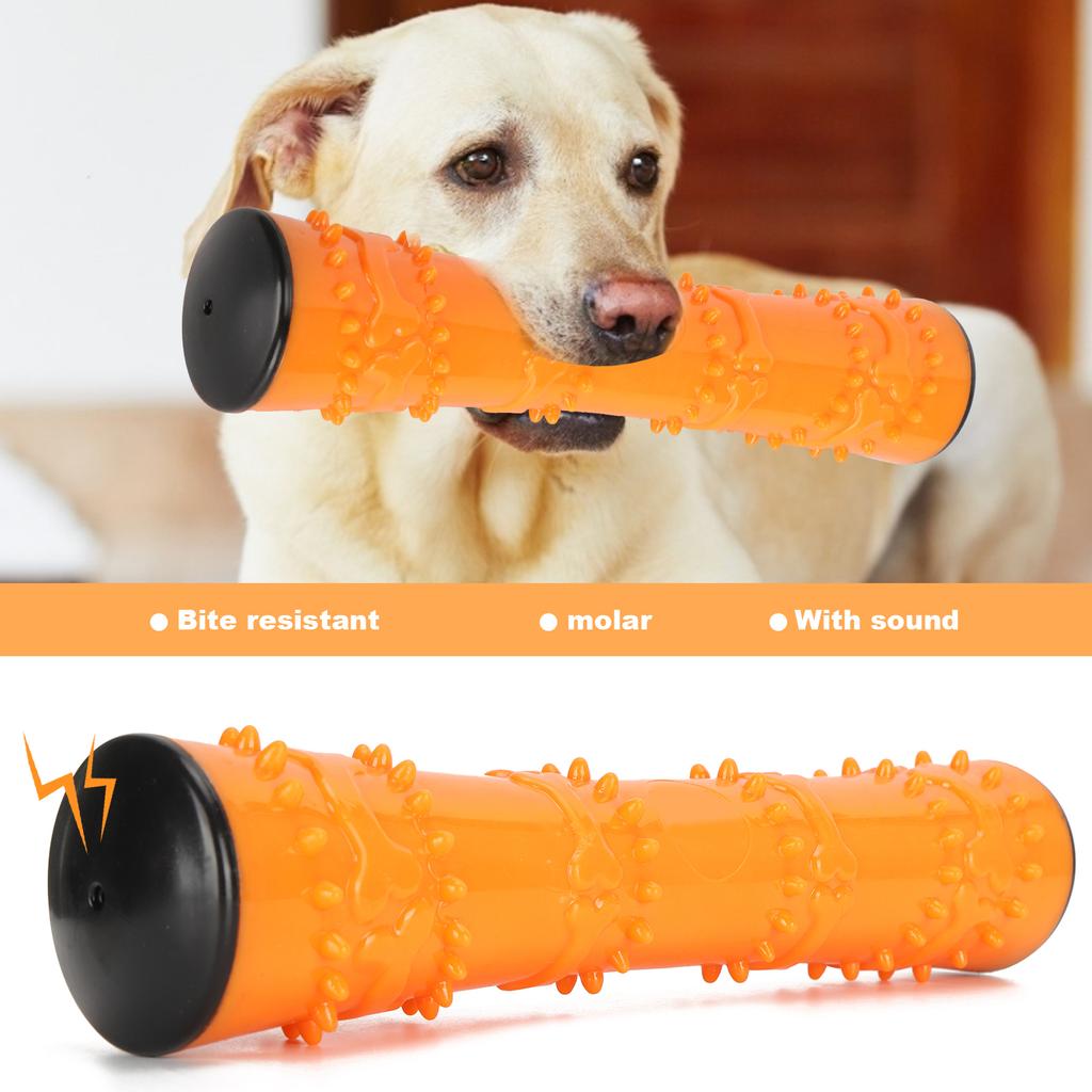 Dog Chew Toy Teeth Cleaning Stick with Sound Pet Interactive Molar Playing Toy