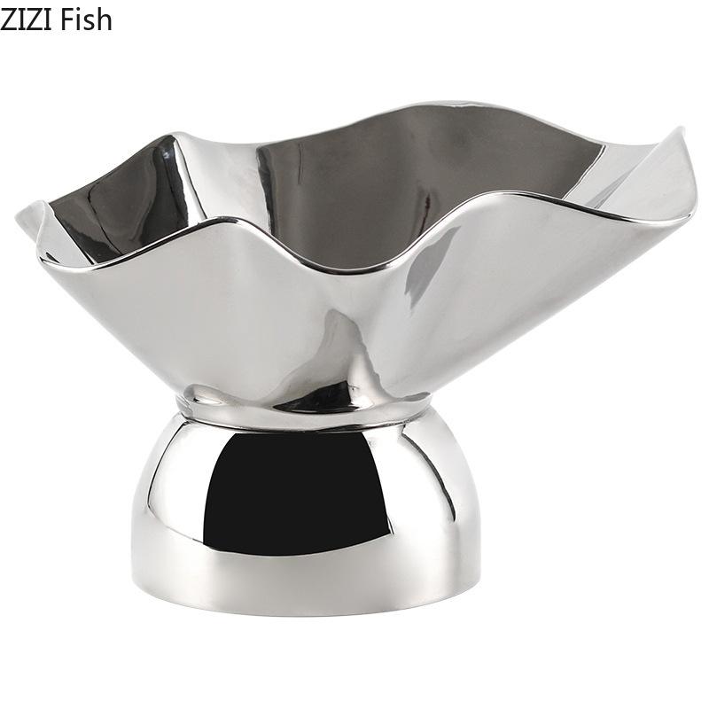 Creative Pleated Fruits Bowl Silver Storage Tray Snacks and Nuts Bowl Hotel Restaurant Fruit Plates Home Kitchen Dessert Cutlery