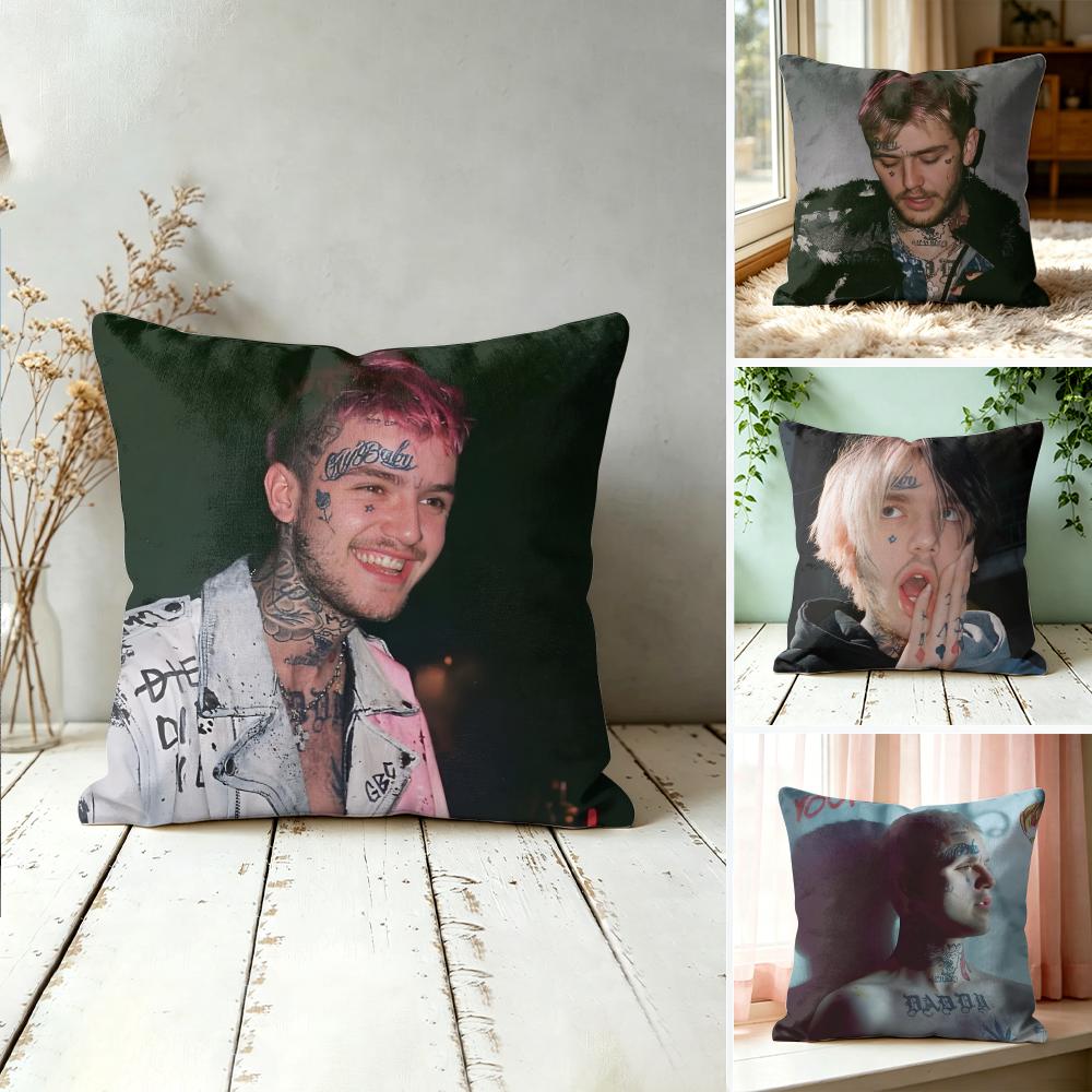 LLil Peep HHell Boy Cushion Cover Square Short Plush Pillow Case Living Room Sofa Home Decor Funda X