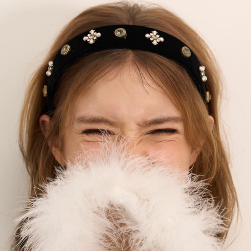 

Бархатная повязка для волос ZOENA ququ one