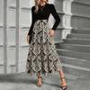 Women's Floral Print High Waist Fashionable And Elegant Dress