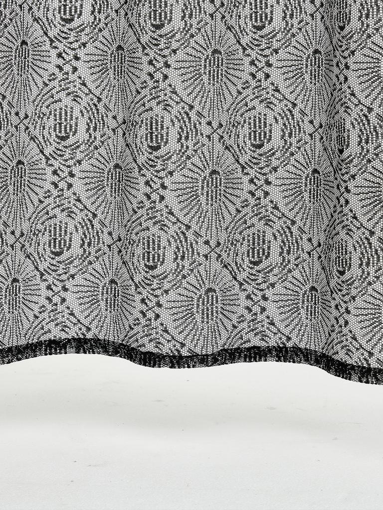 Halloween Lace Door curtain with Ghost Hand Perfect for Fireplace black lace Window Curtain