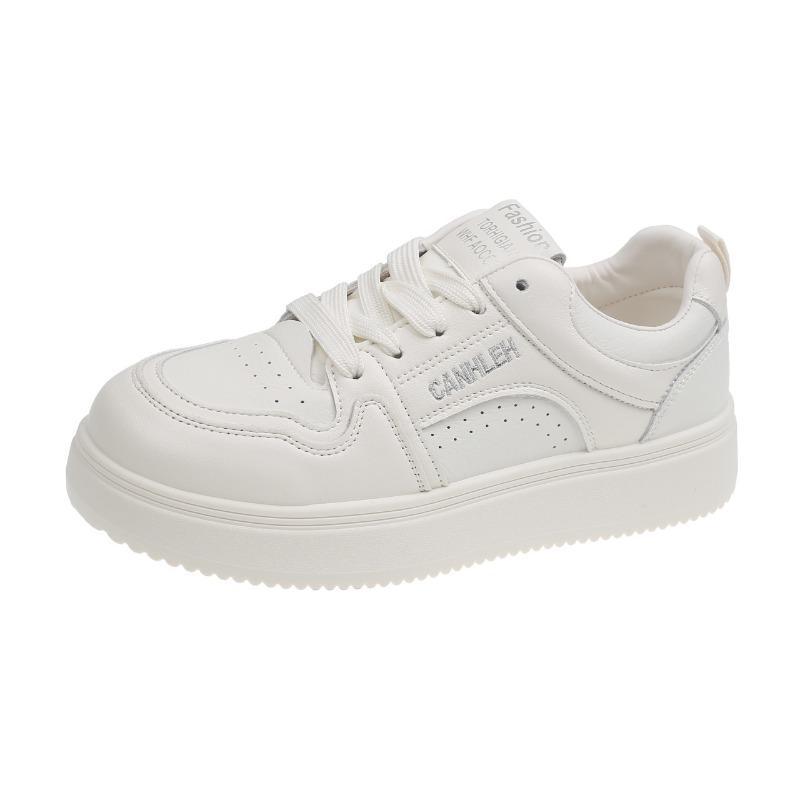 Muffin Platform White Shoes Women's New Fashion Versatile Comfortable Breathable College Style Casual Sports Shoes