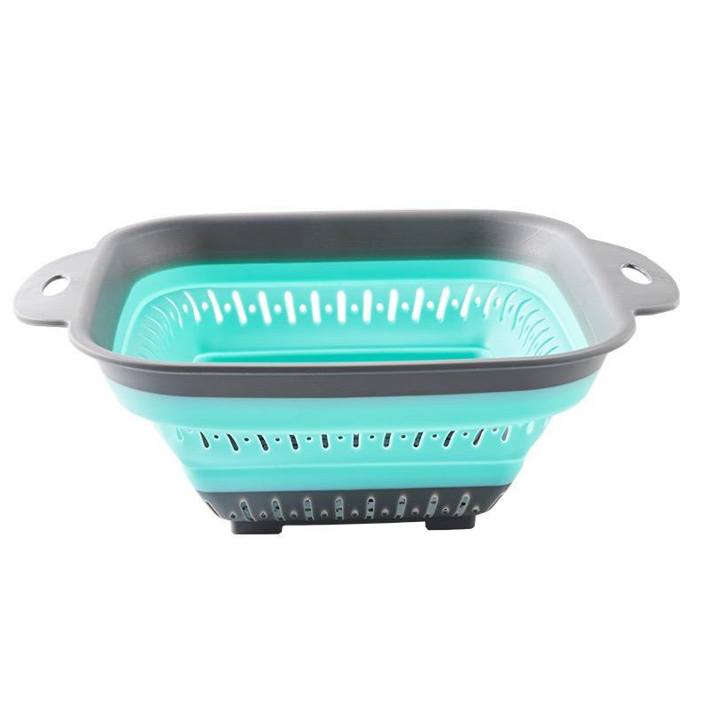 JOYBLISS Collapsible Silicone Kitchen Storage Basket Multi-use Fruit Vegetable Drainer Foldable Kitchen Bar Draining Colander Organzier
