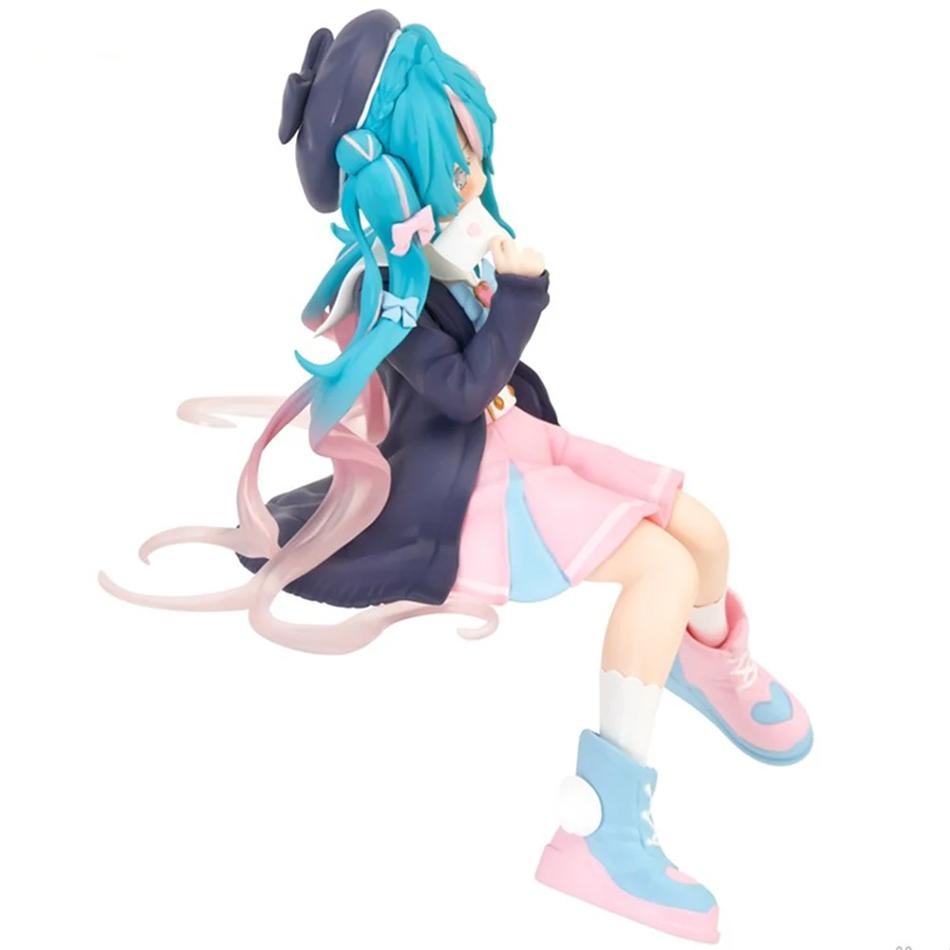 Hatsune Figures Hand-made 14cm Sitting Posture Hatsune Cute Miku Sailor Clothes Anime Beautiful Girls PVC Model Decorations