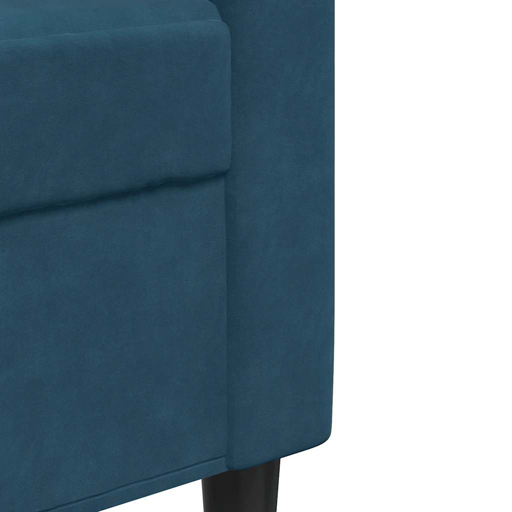 Vidaxl Sofa 2-Osobowa, Niebieski, 140 Cm, Tapicerowana Aksamitem