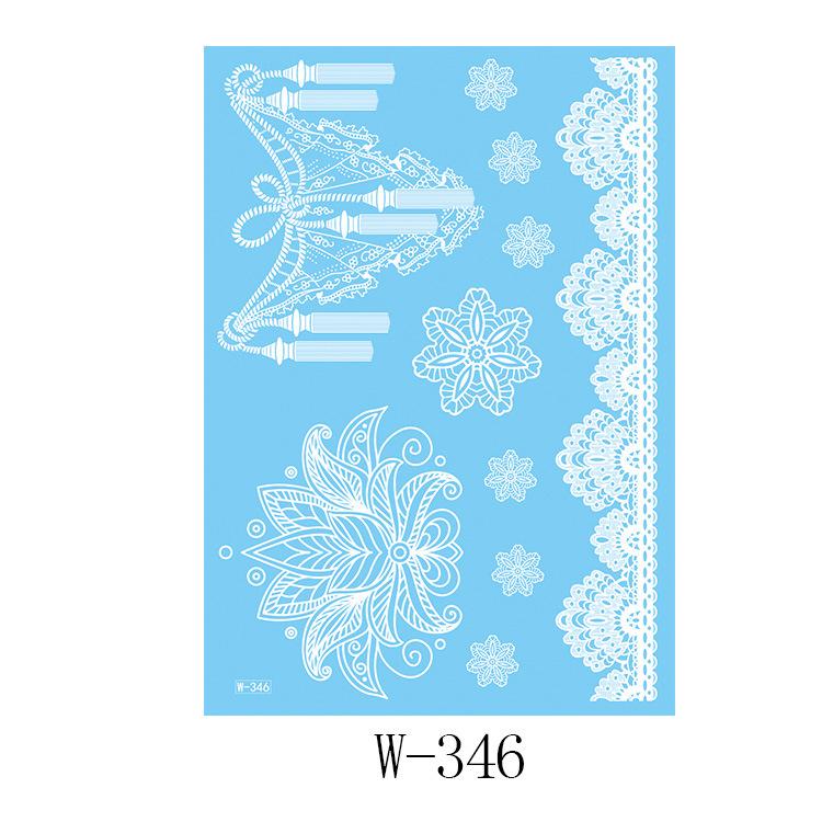 Black And White Lace Tattoo Sticker Wedding Bride Waterproof Tattoo Sticker Tattoo