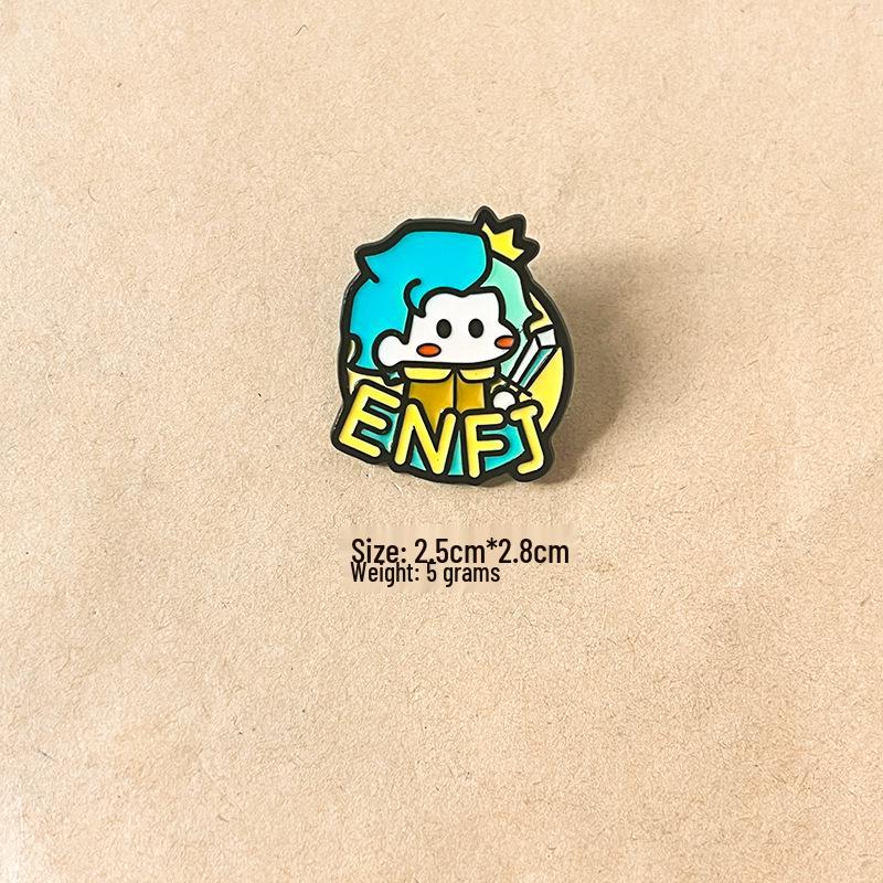 MBTI Personality Types Brooch: Metal Badge for Backpack Decoration