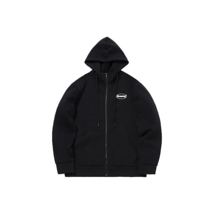 Li Ning Buchstabenlogo Fleece Kapuzenjacke Lässige Strick-Sportjacke Herrenjacke Standard-Schwarz AWDPD23-9