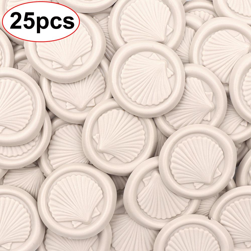 

25pcs Embossed Shell Wax Seal Stickers, Self-Adhesive Stamp Stickers, Wedding Invitation Envelope Seal Stickers