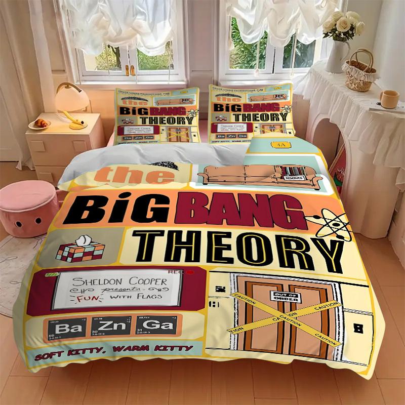 3pcs Big Bang Theory Duvet Cover Set, 1 Duvet Cover + 2 Pillowcases (No Insert), High-Definition Print, Home & Dorm Set Yy251208032