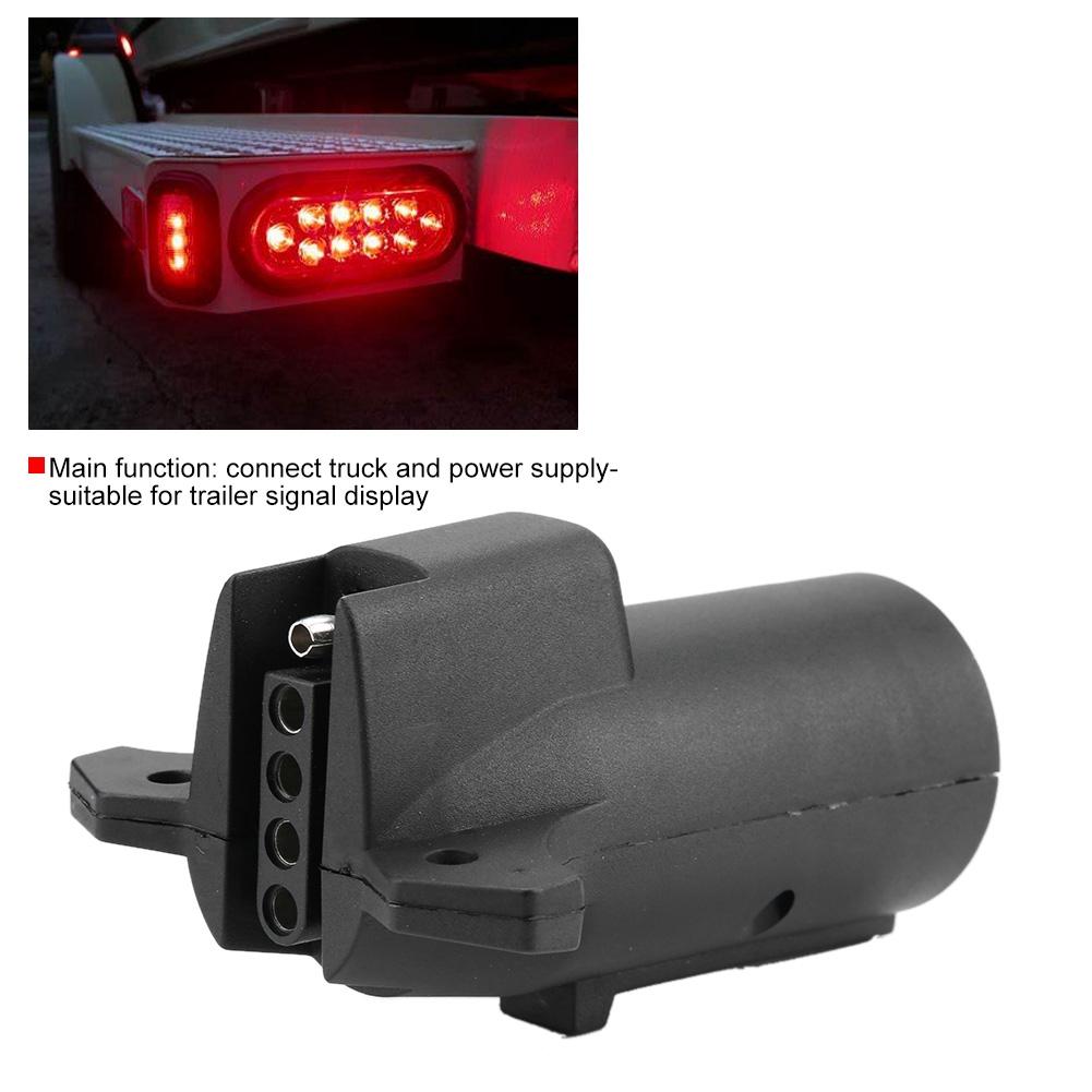 7 Way To 5 Way Flat Blade Trailer Towbar Towing Socket Plug Adapter Connector 12V US Plug