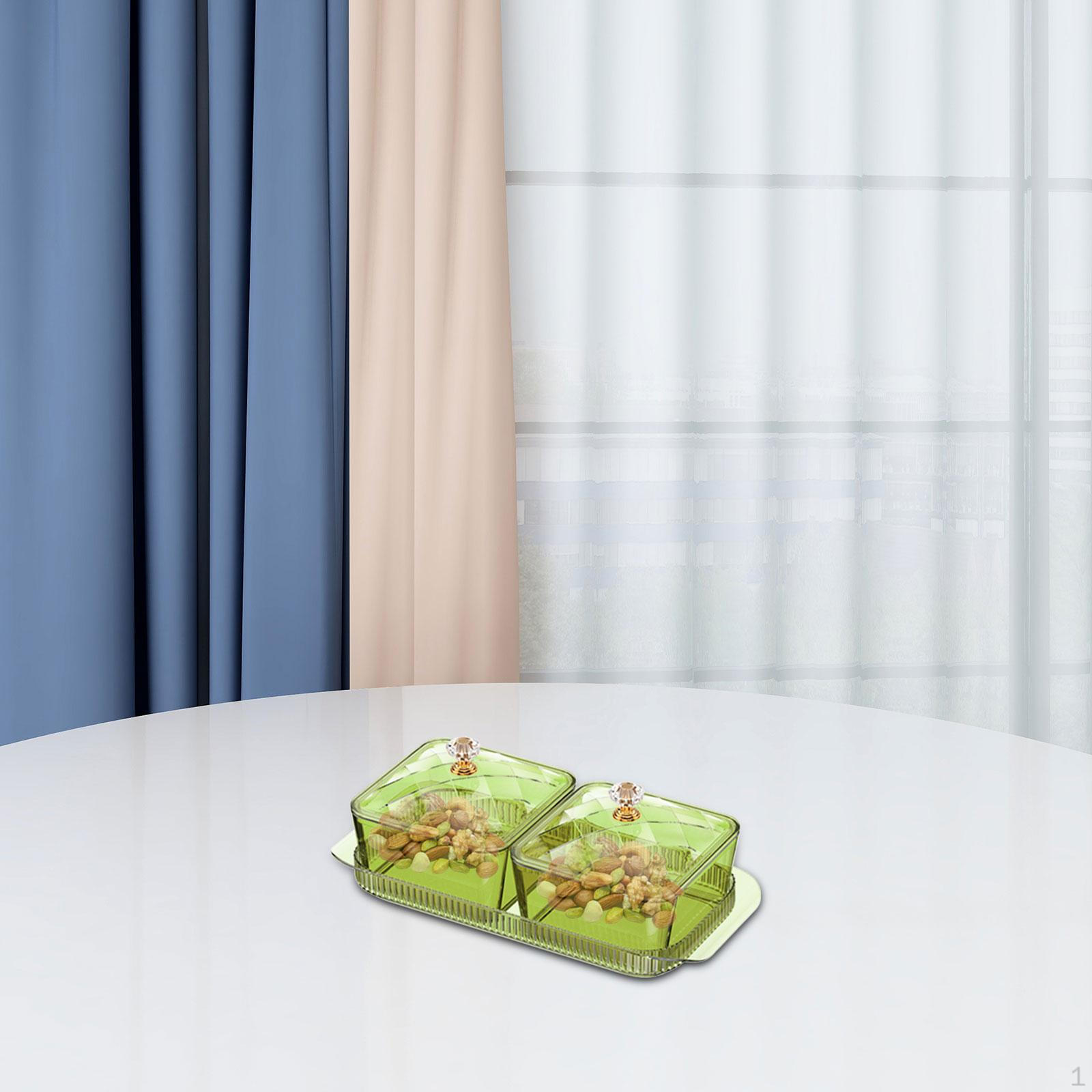 

Сухофруктовая тарелка декоративная конфетница баночки для специй органайзер для кухни 2 Grid Green