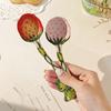 Strawberry Ceramic Spoon Hand-Painted Dessert Spoon Tableware for Ice Cream, Yogurt, Coffee