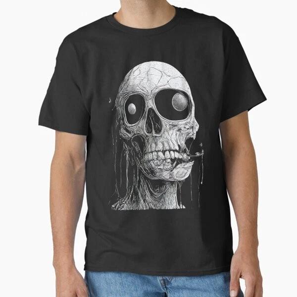 Monochromatic Skull Dripping With Inky Darkness Made In Usaaus Tshirt S2xl S