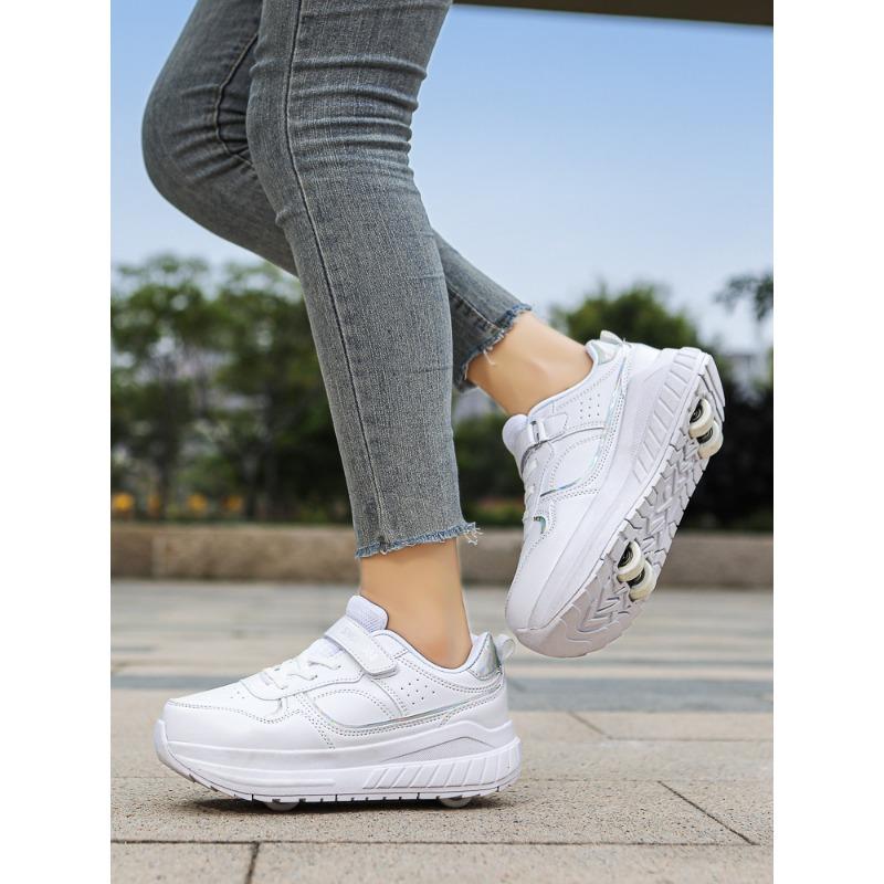 

Детские кроссовки Четырехколесные студенческие деформированные роликовые коньки Обувь для мальчиков с колесами Роликовые коньки для девочек Модный новый стиль 33