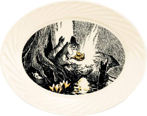 

Yamaka Shoten MOOMIN Moomin Comet Redesigned by Hoshi Sawako, Oval Plate, 19 x 15 x 2 cm, Microwave-Safe, White, Made in Japan, MM9901-330