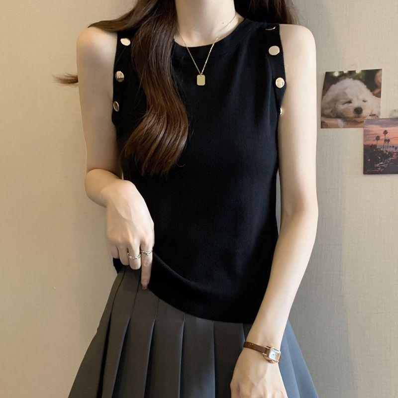 

Women s Slim-Fit Striped Ice Silk Camisole - Sleeveless Summer Top M (suggested 90-100 jin)