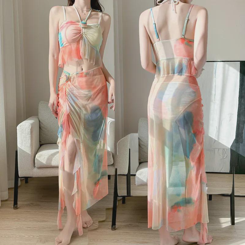 2025 Women's Bikini Split Swimsuit - Internet Celebrity Style for Resorts & Hot Springs