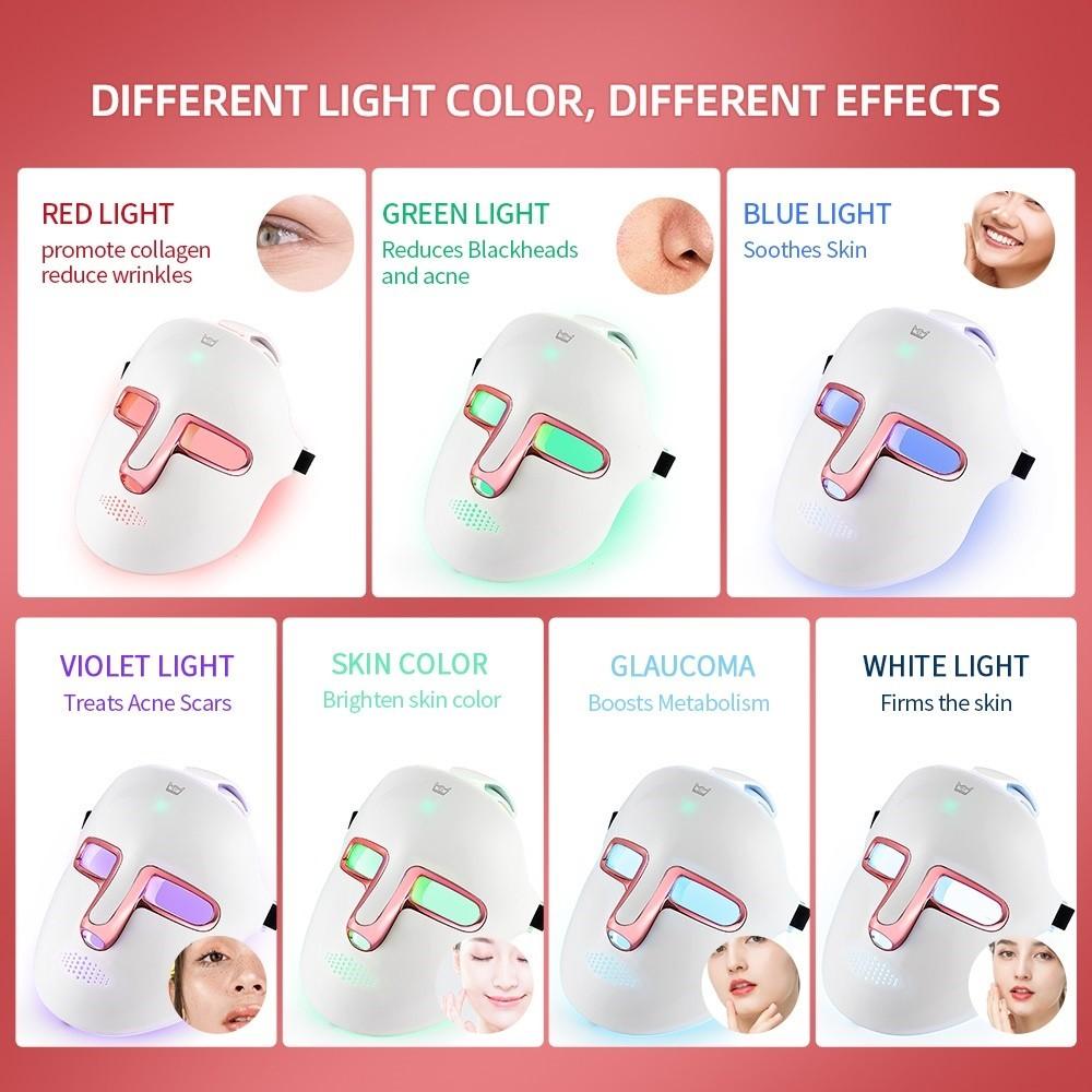 7 Colors Rejuvenation Anti-Wrinkle Lifting Moisturizing Skin Beauty Device Photon Therapy Led Facial Mask Light