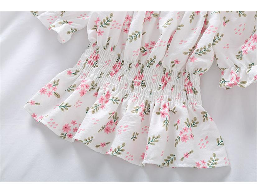 Women's Floral Ruffle Shirt - New Douyin Summer Style, Slim-Fit, Sweet, and Trendy