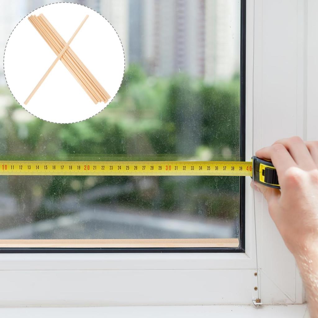 10 Pcs Triangular Wooden Stick Trim for Window Frame, 11.81 Inch Decorative Trim Pine Wood Strip Molding Strip for Home Decor, DIY Craft Project