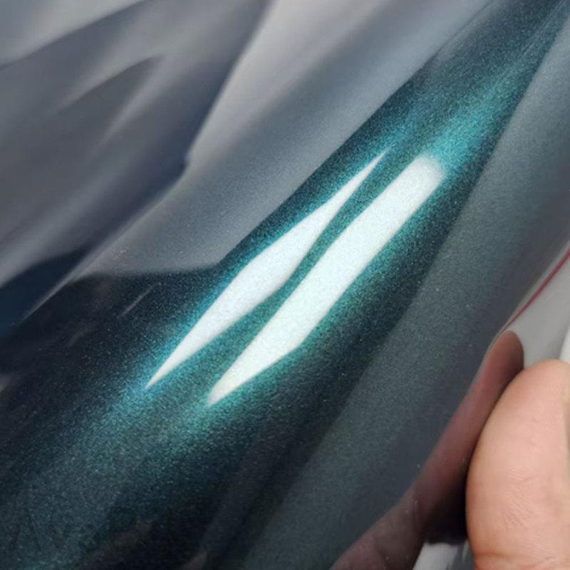 Hight Glossy PET Midnight Green Vinyl Car Wrap Film Aurora Green Self Adhesive Stickers Bubble Free Console Computer Laptop Skin