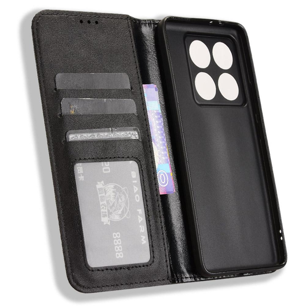 For Xiaomi 14T Leather Case Wallet Stand Retro Texture Phone Cover