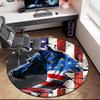 1pc The Texas State Flag and Cowboys Round Carpet Painted Printed Circular Carpet, Home Door Mat, Outdoor Travel Protection Carpet