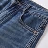 Xiangying Vintage Blue High-Waisted Straight-Leg Cropped Jeans