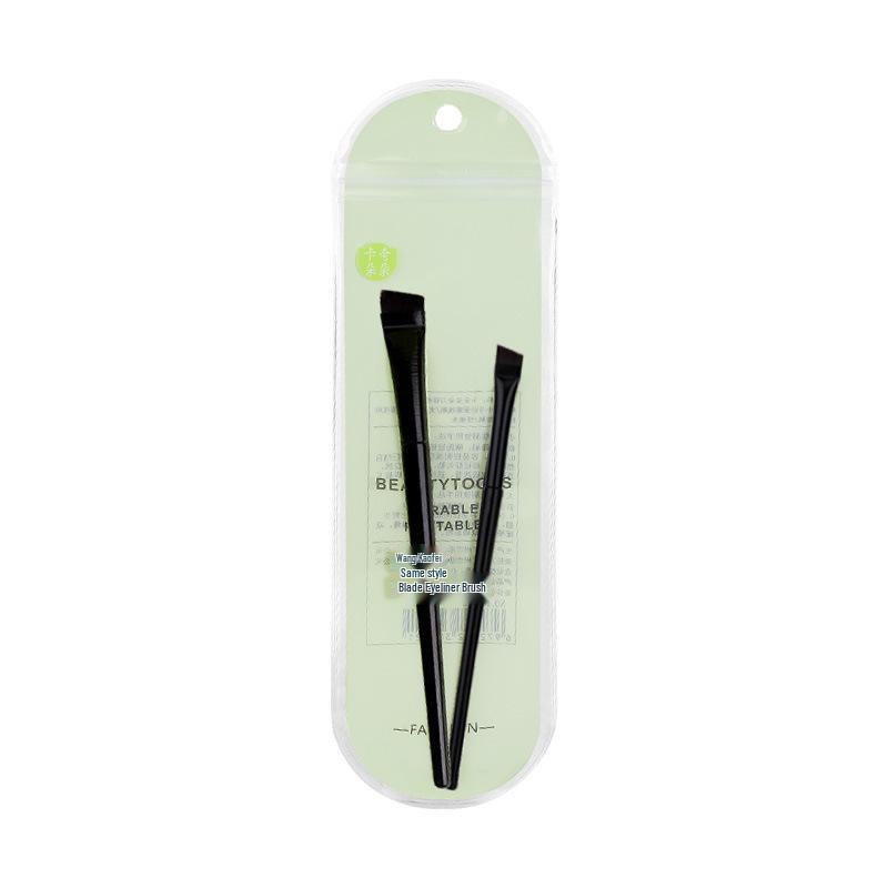 

Wang Feifei Style Dual Brush: A101/A102 Flat Angled Eyebrow & Concealer Makeup Brush for Eyeliner, Undereye, and Powder Application