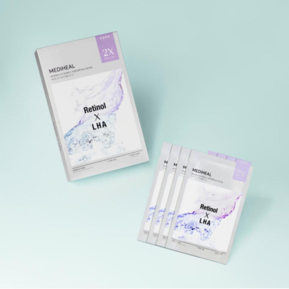 

Mediheal Derma Synergy Wrapping Mask 14-Pack Retinol & LHA for Pore Care & Firming