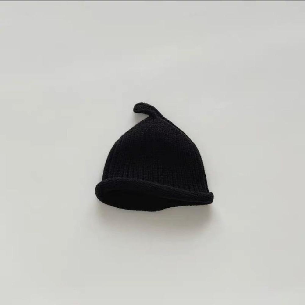 

Solid Color Baby Hat Korean Style Winter Cap Cute Baby Beanie Hats Autumn чёрный