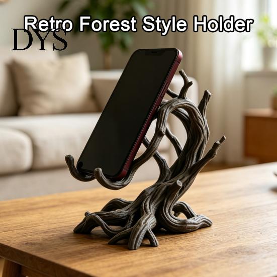 Gadgets para Escritorio de Oficina Modernos Soporte para Teléfono Rama de Árbol Impreso en 3D, Soporte Artístico de Madera Retorcida para Escritorio para Teléfono Móvil, Decoración Orgánica Rústica