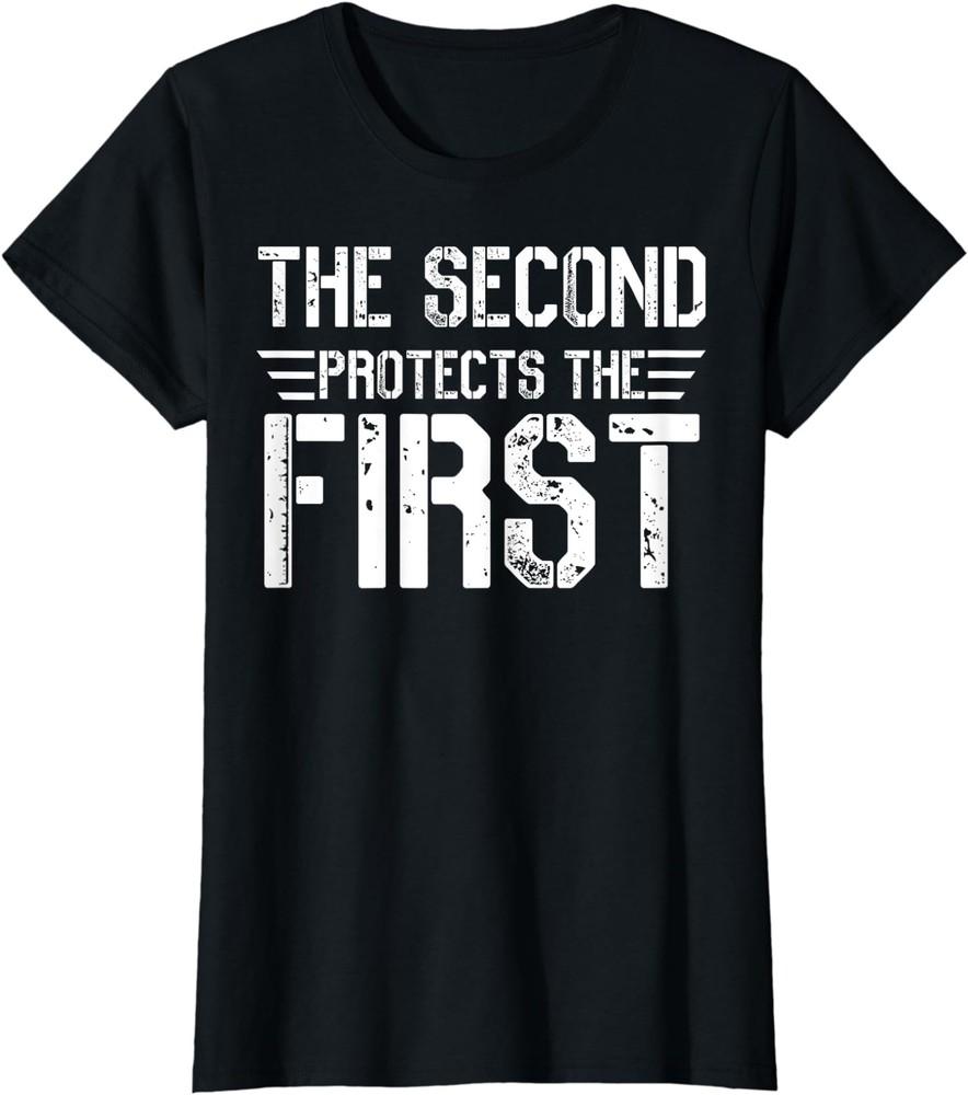 Second Amendment Gun Rights Protect First Amendment Ladies Crewneck T-Shirt Unisex T-Shirt XXL