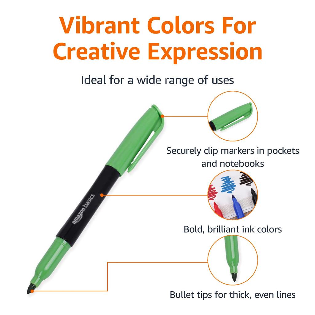 Amazon Basic Fabric Marker 8 Markers Assortment,